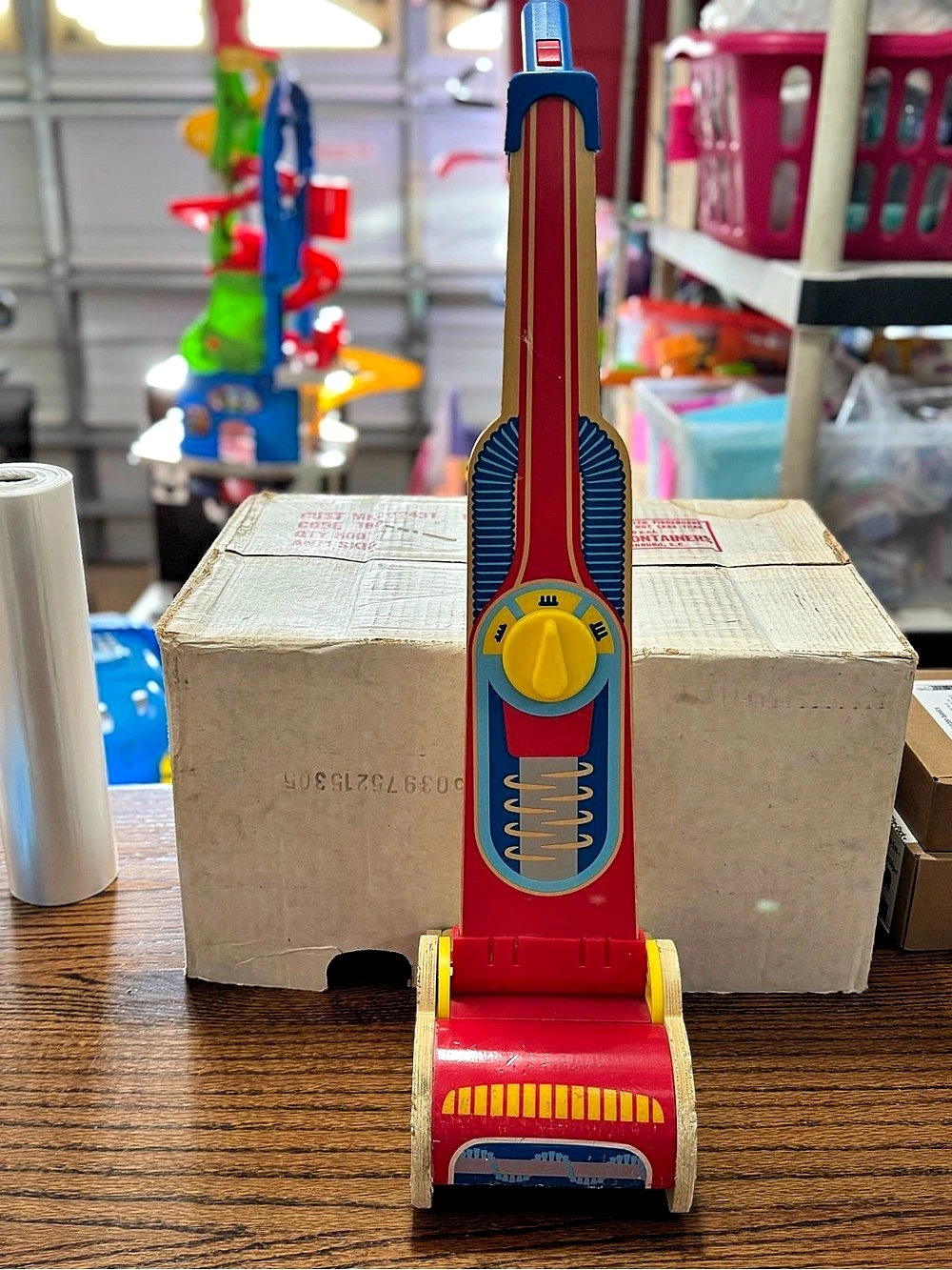Melissa & Doug Wooden Vacuum Cleaner Play Set Red & Yellow